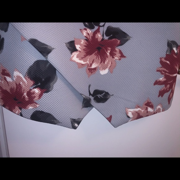 Junarose Dove Grey with Red and Light Coral Dress - Picture 2 of 4